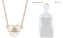 kate spade new york  Gold-Tone Pav&eacute; & Mother-of-Pearl Flower Pendant Necklace 